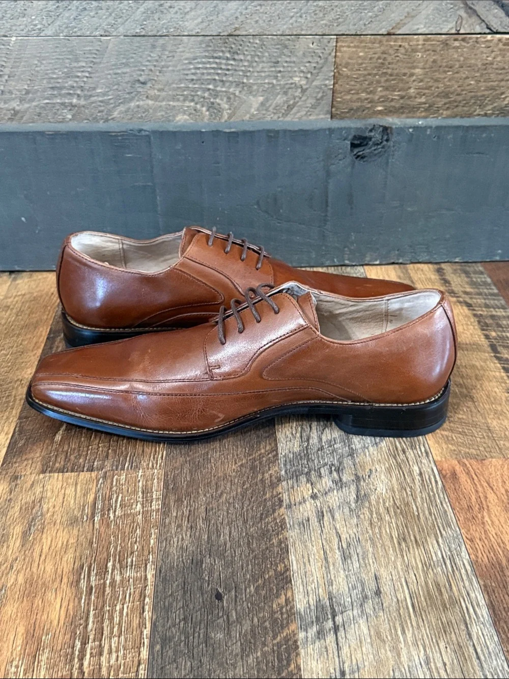 Stacy Adams Men’s Brown Leather Split Toe Dress Shoes Size 10.5M